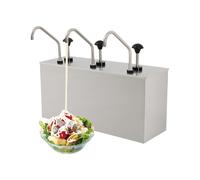 3-Head Sauce Dispenser Pump, Stainless Steel Condiment Pump Dispenser For Soy Sauce, Oil, Vinegar, Commercial Kitchen Portion Control Pump, Restaurant, Buffet, Catering Food Service