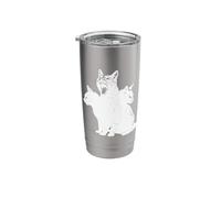3 Headed Cat Vintage Grunge Alt 90s Halloween Goth Horror Stainless Steel Insulated Tumbler