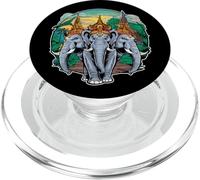 3 Headed Lao Elephant Warrior Design PopSockets PopGrip for MagSafe