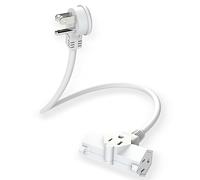 3-Headed Power Plug Solution, ETL Listed - Hammerhead Multi-Plug Extension Cord - 3 Outlet Power Plug Extender - for Entertainment Centers, Household Appliances - White - 90 cm