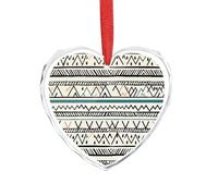 3" Heart Ornament - Crystal Glass Xmas Tree Decor, Boho Triangle Stripes Christmas Ornaments Romantic Hanging Decoration for Christmas Tree, Fireplace, Valentine's Gift