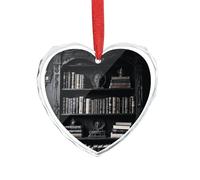 3" Heart Ornament - Crystal Glass Xmas Tree Decor, Goth Bookshelf Christmas Ornaments Romantic Hanging Decoration for Christmas Tree, Fireplace, Valentine's Gift