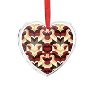 3" Heart Ornament - Crystal Glass Xmas Tree Decor, Natural Pattern Style Christmas Ornaments Romantic Hanging Decoration for Christmas Tree, Fireplace, Valentine's Gift