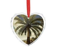 3" Heart Ornament - Crystal Glass Xmas Tree Decor, Palm Tree Tropical Christmas Ornaments Romantic Hanging Decoration for Christmas Tree, Fireplace, Valentine's Gift