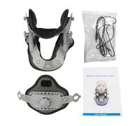 3 Heating Adjustable Neck Traction Device With 5 Position Height Control Hot Compress Support Bracket For Alignment Ergonomic Fixator (Grey, 26X22CM)