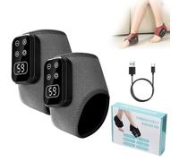 3 Heating Levels 3 Speeds Foot Massager, Heated Foot Massagers, Triple Therapy Foot Massager, Foot Renew Triple Method Massager, Portable Cordless Ankle Massager, Heated Ankle Brace (C-Grey*2)