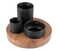 I Love Happy Cats IGGY Food Tray with 3 Bowls Black 240-500-800ml