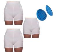 3 Hip Pants with 1 Hip Protector Pad - Comfortable and Durable Set, Easy to Insert Pad with Maximum Impact Absorption for Enhanced Hip Protection, Ideal for Day and Night Use (White, XL)