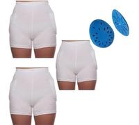 3 Hip Pants with 1 Pair Hip Protector Pad - Comfortable and Durable Set, Easy to Insert Pad with Maximum Impact Absorption for Enhanced Hip Protection, Ideal for Day and Night Use (White, XL)