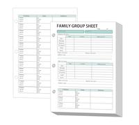 3 Hole 12th Generation Family Group Sheets,Two-Sided Blank 8.5×11 inch Genealogy Forms Family Tree Charts Genealogy Worksheets Archival Supplies for Research Ancestry Family Member History,50 Pcs