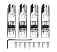 3 - Hole Adjustable Electric Guitar Bridge, Silver Split Bridge Replacement for Electric Bass Guitars and Ukuleles, Iron Zinc Alloy Instrument Accessory with 4 Bridges &