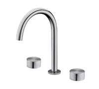 3 Hole Basin Faucet Solid Brass Bathroom Sink Tap for Vanity Washbasin(Chrome)