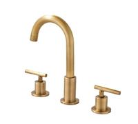 3 Hole Basin Mixer Faucet Antique Brass 2 Handles Bathroom Sink Faucets 3 Hole-Antique