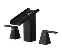 3 Hole Basin Mixer Taps Black Basin Tap Waterfall Stainless Steel Black
