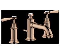 3 Hole Basin Tap Montreux 30 with pop-up waste set and lever handles Axor Polished Red Gold 16535300