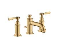 3 Hole Basin Tap Montreux 30 with pop-up waste set and lever handles Brushed Gold Optic Axor