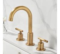3 Hole Basin Taps Antique Three Holes Bathroom Sink Tap Vintage Double Handle 360° Rotation,Seven Characters A LWX