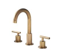 3 Hole Bathroom Taps Vintage 3 Hole Basin Taps Antique with Double Handle 360° Rotation,Big Bend C LWX