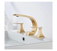 3 Hole Faucets Bathroom Black Widespread Faucet Dual Handle Gold 3 Pieces Wash Basin Tap Hot Cold Mixer,Kitchen Sink Faucet