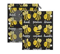 3 hole pencil pouching for binder 2 pack Bee Kind Positive Brave Happy