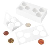 3-Hole Penny Coin Flips - 50 PCS Cardboard Holders for 2x2 inch Pockets CS07 (White Coin Flips Fits 2x2 inch grids [Opening:20.5mm/0.8 in])