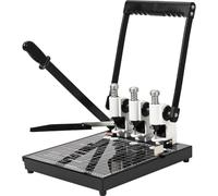 3 Hole Punch and Cutter Paper A4, Guillotine Office with Adjustable Positioning, High Capacity Drilling Guides Alignment for Home, School Crafts