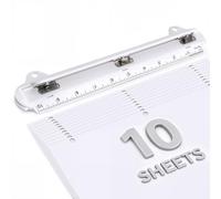 3 Hole Punch Portable Binder Punch with Ruler, EAGLE Upgraded Hole Puncher for Letter Size Paper, Punches 8-10 Sheets, Compact Planner Punch for School Office Home (White)