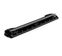 3 Hole Puncher for Binder, Black Portable Hole Puncher for 3 Ring Binder, 3 Sheets Capacity, Removable Chip Tray, 10” Ruler for School, Office - by Enday