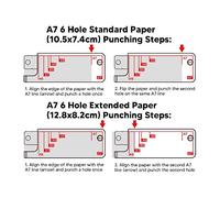 3 Hole Puncher for Loose Leaf Paper, Manual Handheld Hole Punch Compatible with A4 A5 B5 A6 A7 Sizes, 5 - Sheet Capacity with Accurate Scale and Metal Body
