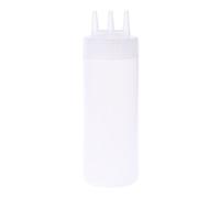 3-Hole Sauce Dispenser Bottle Set - 16oz/470ml Squeeze Cruets for Ketchup, Mayo & Vinegar | Leakproof Kitchen Condiment Bottles with Wide Mouth | Restaurant & Home Use (BPA-Free Plastic)