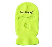 3-Hole Ski Mask Knitted Hat Warm Outdoor Cycling Windproof Balaclava, fluorescent color