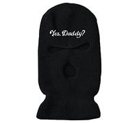 3 Hole Ski Mask Yes Daddy Full Face Balaclava Winter Warmer Outdoor Sports for Men Women Black