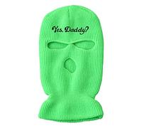 3 Hole Ski Mask Yes Daddy Full Face Balaclava Winter Warmer Outdoor Sports for Men Women Green