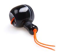 3 Holes 18X28mm Natural Black Banded Agate Stone Gemstone Barrel Column Buddha Head Buddhist Tibetan Guru Beads for Mala Prayer Rosary Bracelet Making