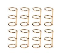 3 Holes Loose Leaf BinderRings, 8Pcs 3 Ring Metal Loose Leaf Binders Book Rings Snap Split Hinged for DIY Notebook Diary Photo Album Binding, 20mm (Gold)