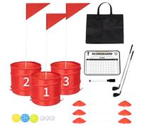 3 Holes-Outdoor Backyard Golf Game Set,Outdoor Yard Golf Chipping Game with 2 Clubs,Ball and Flag,Fun for All Crowd, Perfect for Beach,Park,Lawn and Camping