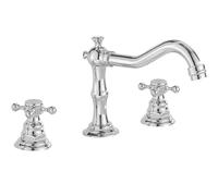 3 Holes Vintage Double Handle Basin Mixer Tap Widespread Bathroom Sink Bathtub Tap Deck Mounted,8 inch 2 Handles 3 Holes Bath Tub Tap Chrome