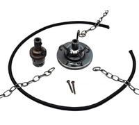 3 Hook Ceiling Rose Pendant Set Dark Bronze Finish (18 inches Chain)