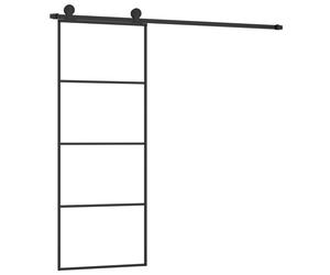 (3 horizontal bars, 76 x 205 cm) vidaXL Sliding Door with Hardware Set Multi Sizes 3 Horizontal Bars/4x2 Grids