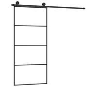 (3 horizontal bars, 90 x 205 cm) vidaXL Sliding Door with Hardware Set Multi Sizes 3 Horizontal Bars/4x2 Grids