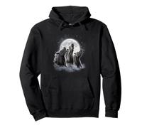 3 Horses Howling At The Moon Funny Horse Lover Equestrian Pullover Hoodie