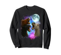 3 Horses Howling At The Moon Funny Horse Lover Equestrian Sweatshirt