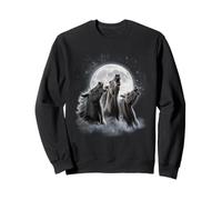 3 Horses Howling At The Moon Funny Horse Lover Equestrian Sweatshirt