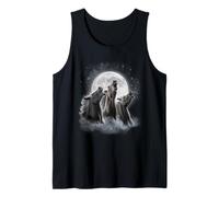 3 Horses Howling at The Moon Funny Horse Lover Equestrian Tank Top