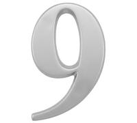 3" House Door Number Silver Anodised Self Adhesive, Times Roman, 9 | Self Adhesive Fixing, Silver Anodised Finish, Times Roman Style, Door Number Sign, 3 Inch Size
