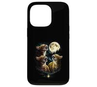 3 Howling Autumn Cat At Moon Vintage Funny 80s-90s Graphic Case for iPhone 13 Pro