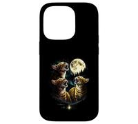 3 Howling Autumn Cat At Moon Vintage Funny 80s-90s Graphic Case for iPhone 14 Pro