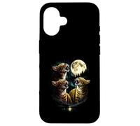3 Howling Autumn Cat At Moon Vintage Funny 80s-90s Graphic Case for iPhone 16