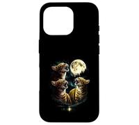3 Howling Autumn Cat At Moon Vintage Funny 80s-90s Graphic Case for iPhone 16 Pro