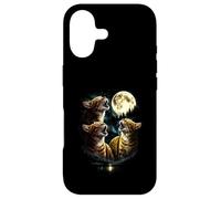 3 Howling Autumn Cat At Moon Vintage Funny 80s-90s Graphic Case for iPhone 17